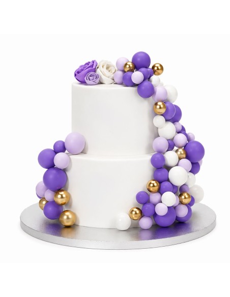 Simply Making Decoratieve Ballen Set Lila/Wit/Goud -32st-