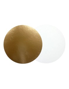 Taartkarton Rond Goud/Wit 20cm -5st-