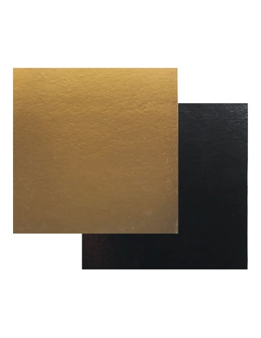 Taartkarton Vierkant Goud/Zwart 20cm -5st-