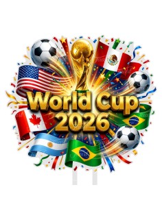 Full Colour Taarttopper op Maat: Voetbal World Cup 2026