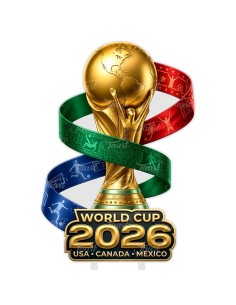 Full Colour Taarttopper op Maat: Voetbal World Cup Beker 26