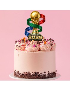 Full Colour Taarttopper op Maat: Voetbal World Cup Beker 26 2