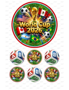 Eetbare Print Voetbal Worldcup 2026 - 15cm
