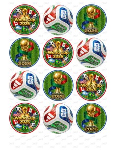 Eetbare Print Voetbal Worldcup 2026 Cupcakes - 6cm