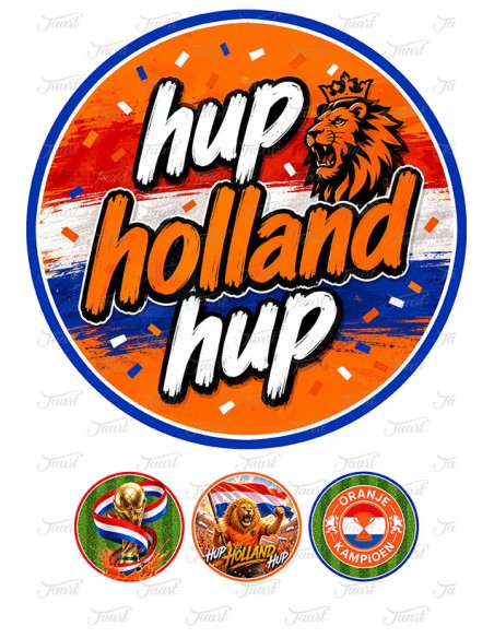 Eetbare Print Voetbal Hup Holland Hup - 20cm