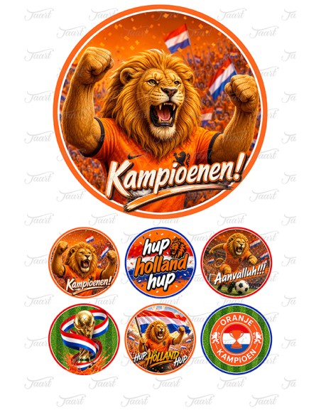 Eetbare Print Voetbal Kampioenen! - 15cm