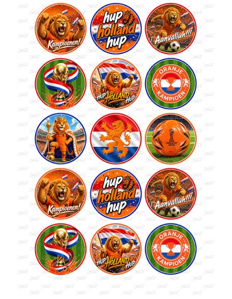 Eetbare Print Voetbal Oranje WK 2026 Cupcakes - 5cm