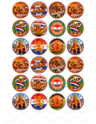 Eetbare Print Voetbal Oranje WK 2026 Mini Cupcakes - 4cm
