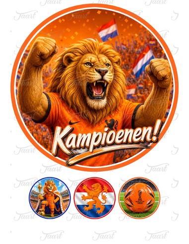 Eetbare Print Voetbal Kampioenen! - 20cm