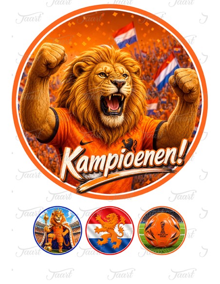 Eetbare Print Voetbal Kampioenen! - 20cm