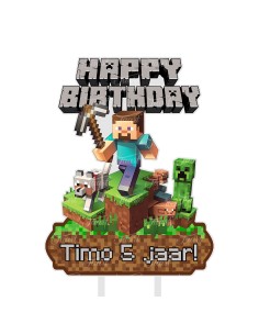 Full Colour Taarttopper op Maat: Minecraft 1