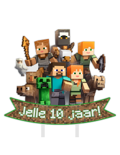 Full Colour Taarttopper op Maat: Minecraft 2