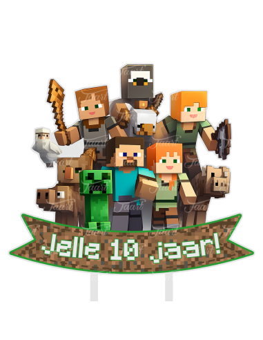 Full Colour Taarttopper op Maat: Minecraft 2