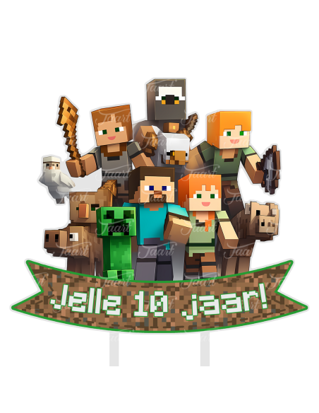 Full Colour Taarttopper op Maat: Minecraft 2