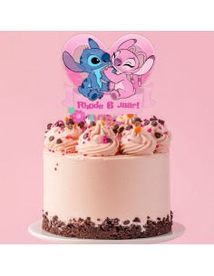Full Colour Taarttopper op Maat: Angel & Stitch 2