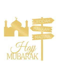 Taarttopper op Maat: Hajj Mubarak Wegwijzer Set
