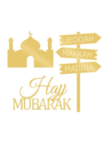 Taarttopper op Maat: Hajj Mubarak Wegwijzer Set