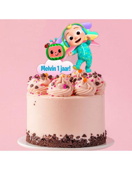 Full Colour Taarttopper op Maat: Cocomelon Wolk