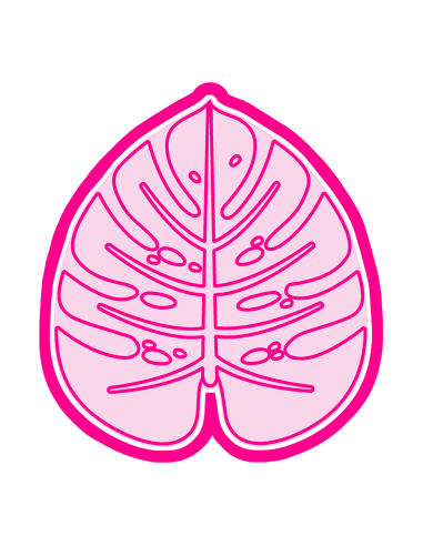 3D Uitsteker op Maat: Blad Monstera 2 met Stempel
