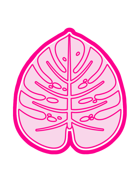 3D Uitsteker op Maat: Blad Monstera 2 met Stempel