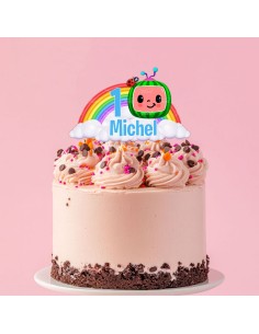Full Colour Taarttopper op Maat: Cocomelon Regenboog 2