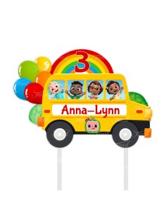 Full Colour Taarttopper op Maat: Cocomelon Bus