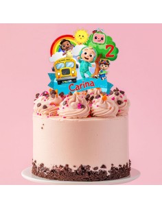 Full Colour Taarttopper op Maat: Cocomelon Boom 2
