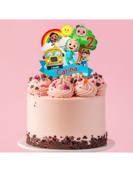Full Colour Taarttopper op Maat: Cocomelon Boom