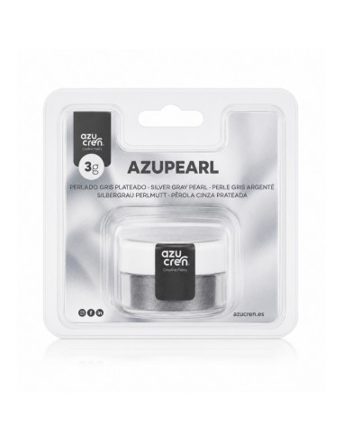 Azucren AzuPearl Eetbare Glanspoeder Zilvergrijs -3gr-