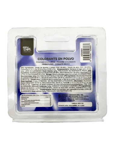Azucren AzuPearl Eetbare Glanspoeder Blauw -3gr-