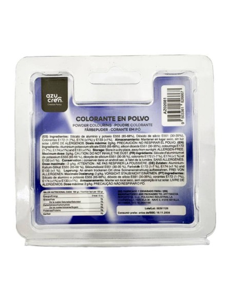 Azucren AzuPearl Eetbare Glanspoeder Blauw -3gr-
