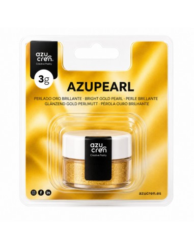 Azucren AzuPearl Eetbare Glanspoeder Helder Goud -3gr-