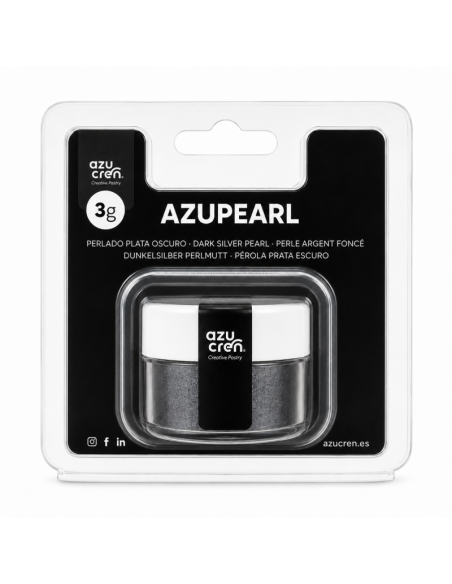 Azucren AzuPearl Eetbare Glanspoeder Donkergrijs -3gr-