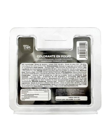 Azucren AzuPearl Eetbare Glanspoeder Donkergrijs -3gr-