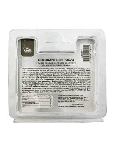 Azucren AzuMetal Eetbare Glanspoeder Helder Zilver -3gr-