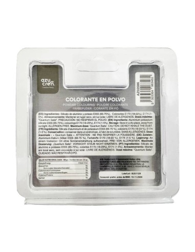 Azucren AzuMetal Eetbare Glanspoeder Zilver -3gr-