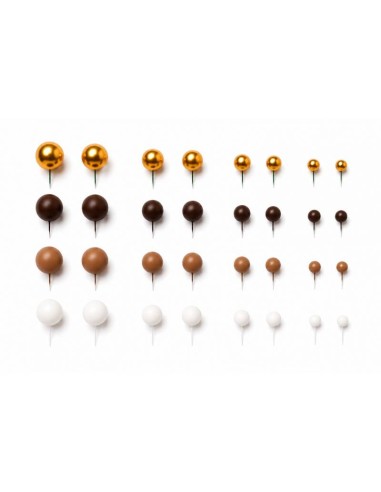 Azucren Decoratieve Ballen Set Bruin/Goud -32st-