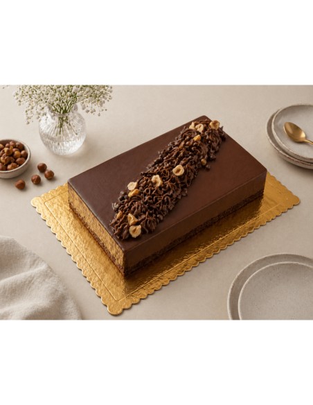 Cake Board Schulp Goud Rechthoek 25x30cm -1st-