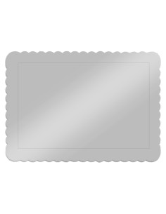 Cake Board Schulp Zilver Rechthoek 25x30cm -1st-