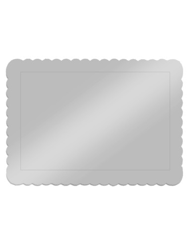 Cake Board Schulp Zilver Rechthoek 25x30cm -1st-