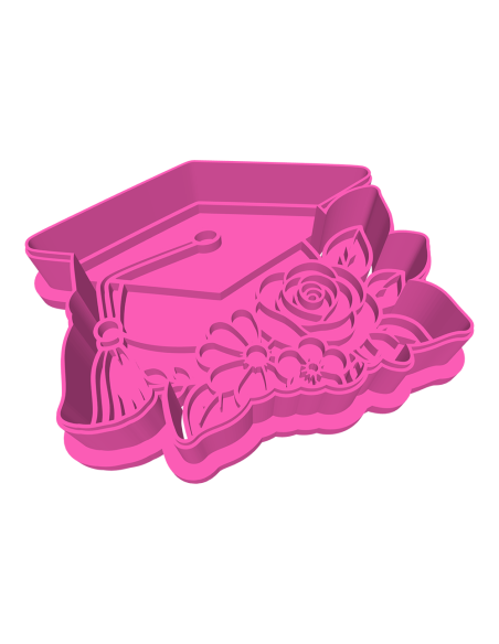 3D Uitsteker op Maat: Geslaagd Hoed met Bloemen