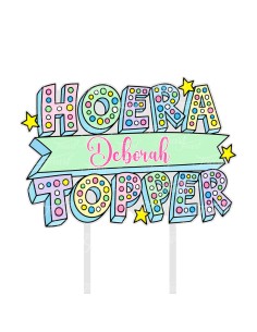 Full Colour Taarttopper op Maat: Geslaagd Hoed met Label