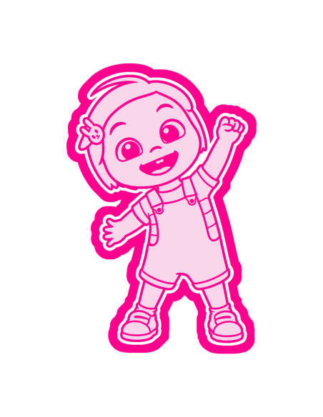 3D Uitsteker op Maat: Cocomelon - Nina met Stempel