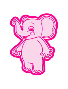 3D Uitsteker op Maat: Cocomelon - Olifant met Stempel