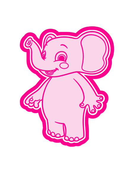 3D Uitsteker op Maat: Cocomelon - Olifant met Stempel