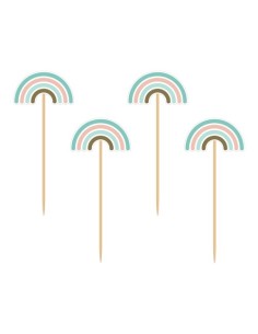 Cupcake Toppers Regenboog -12st-