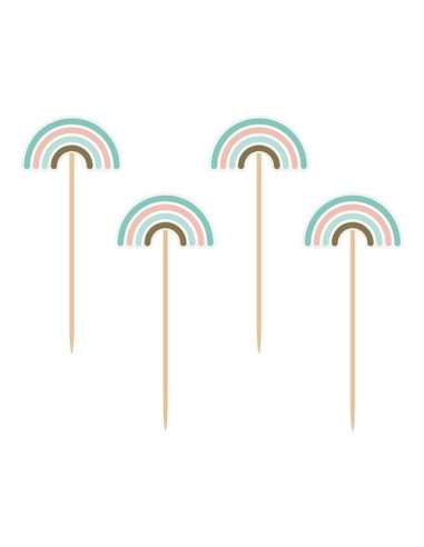 Cupcake Toppers Regenboog -12st-