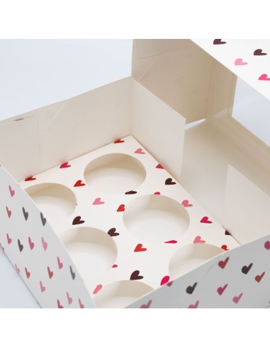Simply Making Cupcake Doos 6 Hartjes -2st-