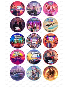 Eetbare Print GTA VI - Cupcakes - 5cm