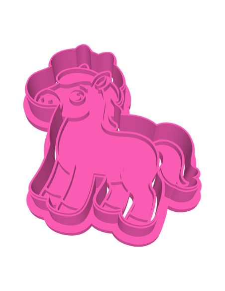 3D Uitsteker op Maat: Schattige Pony met Stempel
